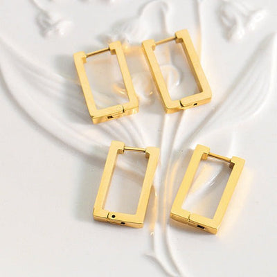 Terra Geometric Earrings in 18k Gold