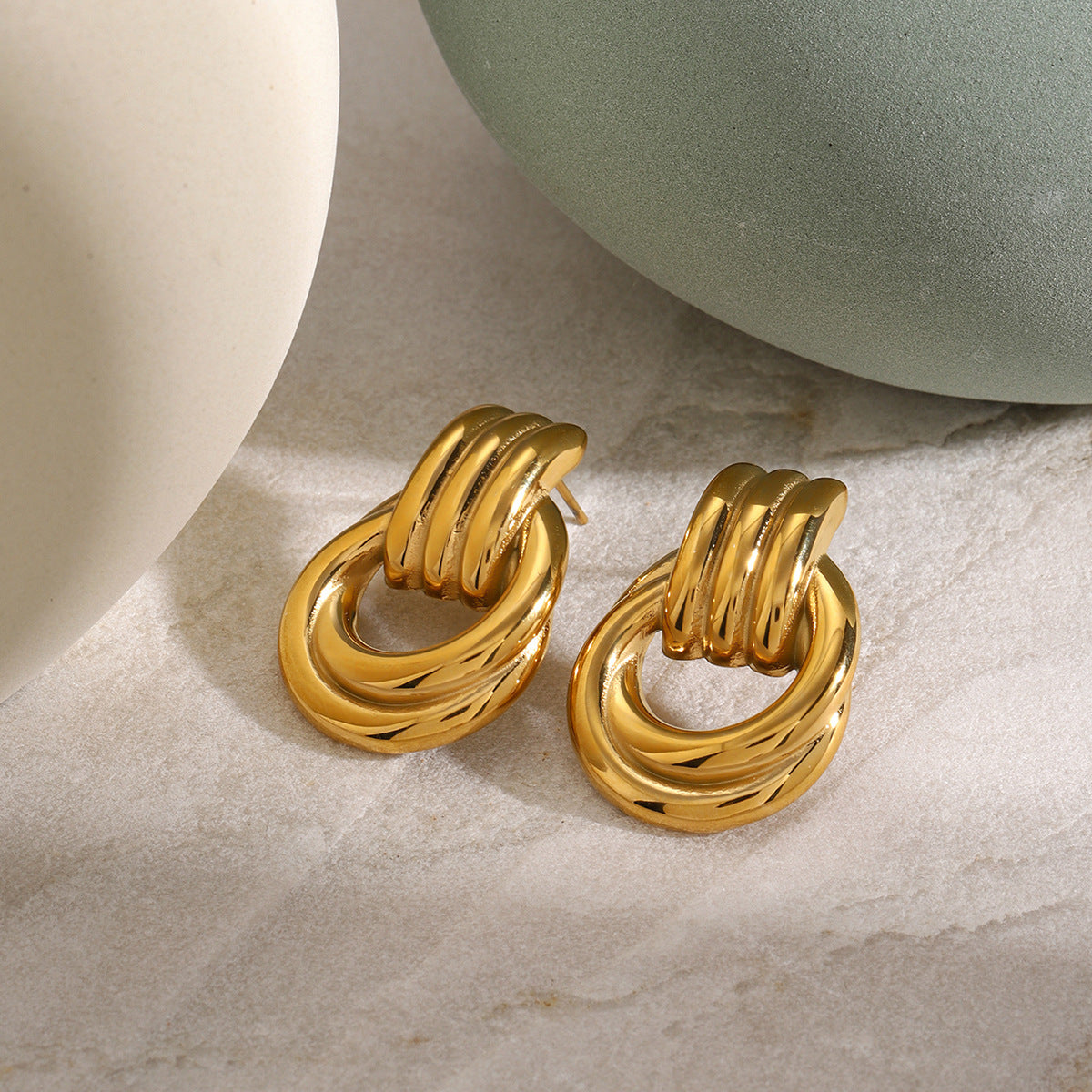 Luna Multi-Layered Earrings in 18k Gold