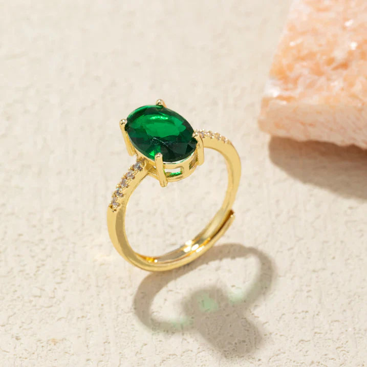 Oval Cut Natural Moonstone Ring