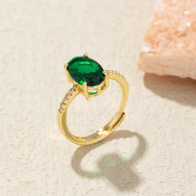 Oval Cut Natural Moonstone Ring