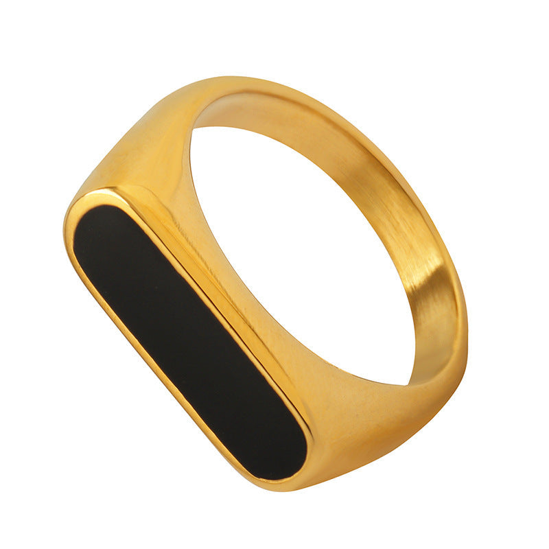 18K Gold Brenda Ring featuring Onyx