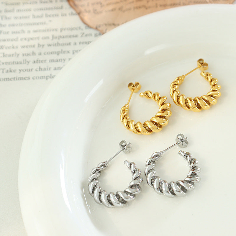 Aurum Twist 18k Gold Hoop Earrings