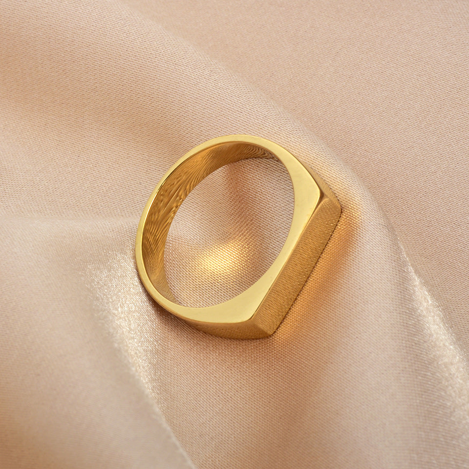 18k Gold Rectangular Signet Ring