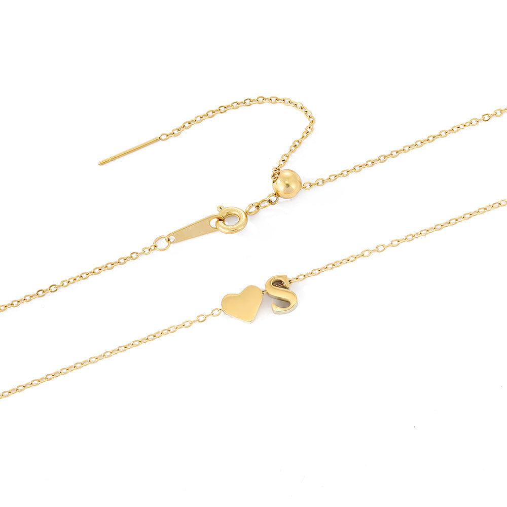 18k Gold Initial Necklace - Ria