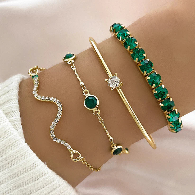 Emerald-Inspired Gemstone Bracelet Collection