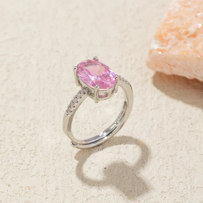 Oval Cut Natural Moonstone Ring