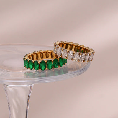 Antoinette 18k Gold Ring with Diamond Simulant