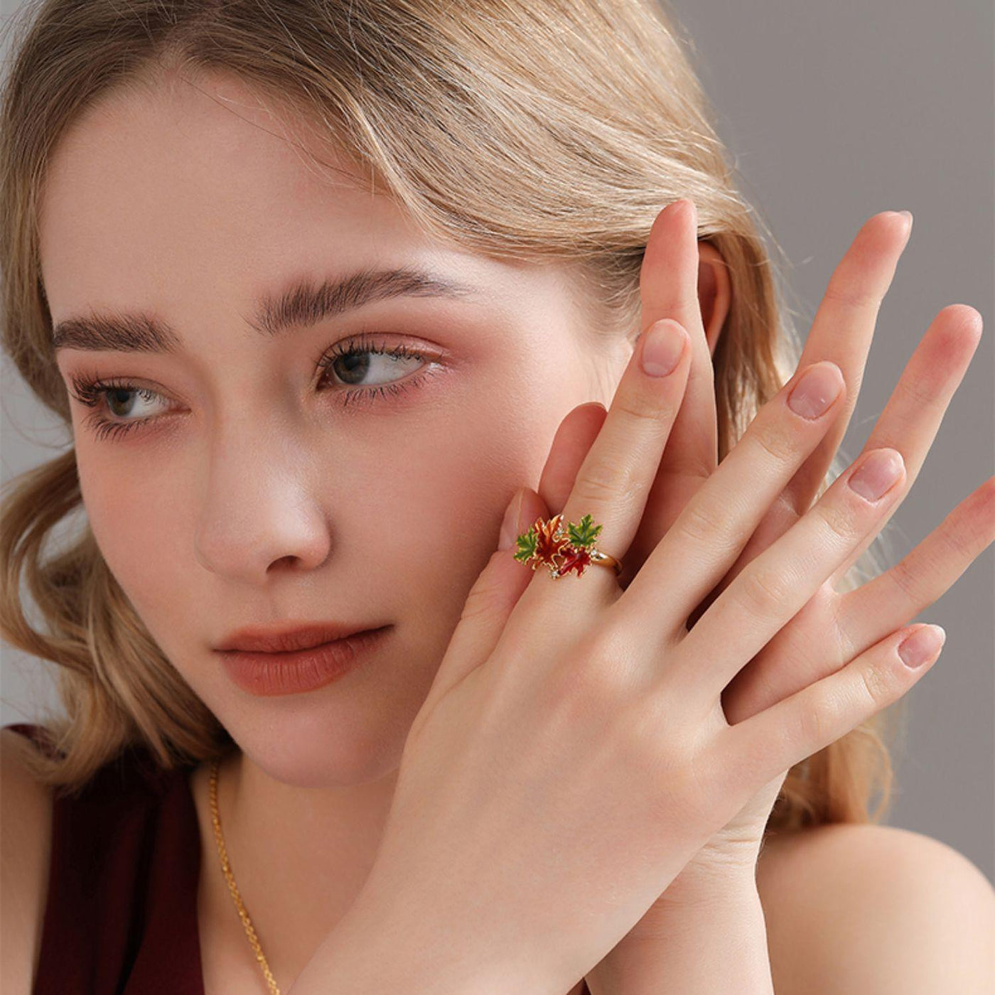 Maple Leaf-Inspired Ring