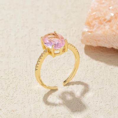 Oval Cut Natural Moonstone Ring