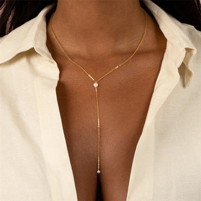 Beatrice Pearl and Fringe Necklace | 14K Gold