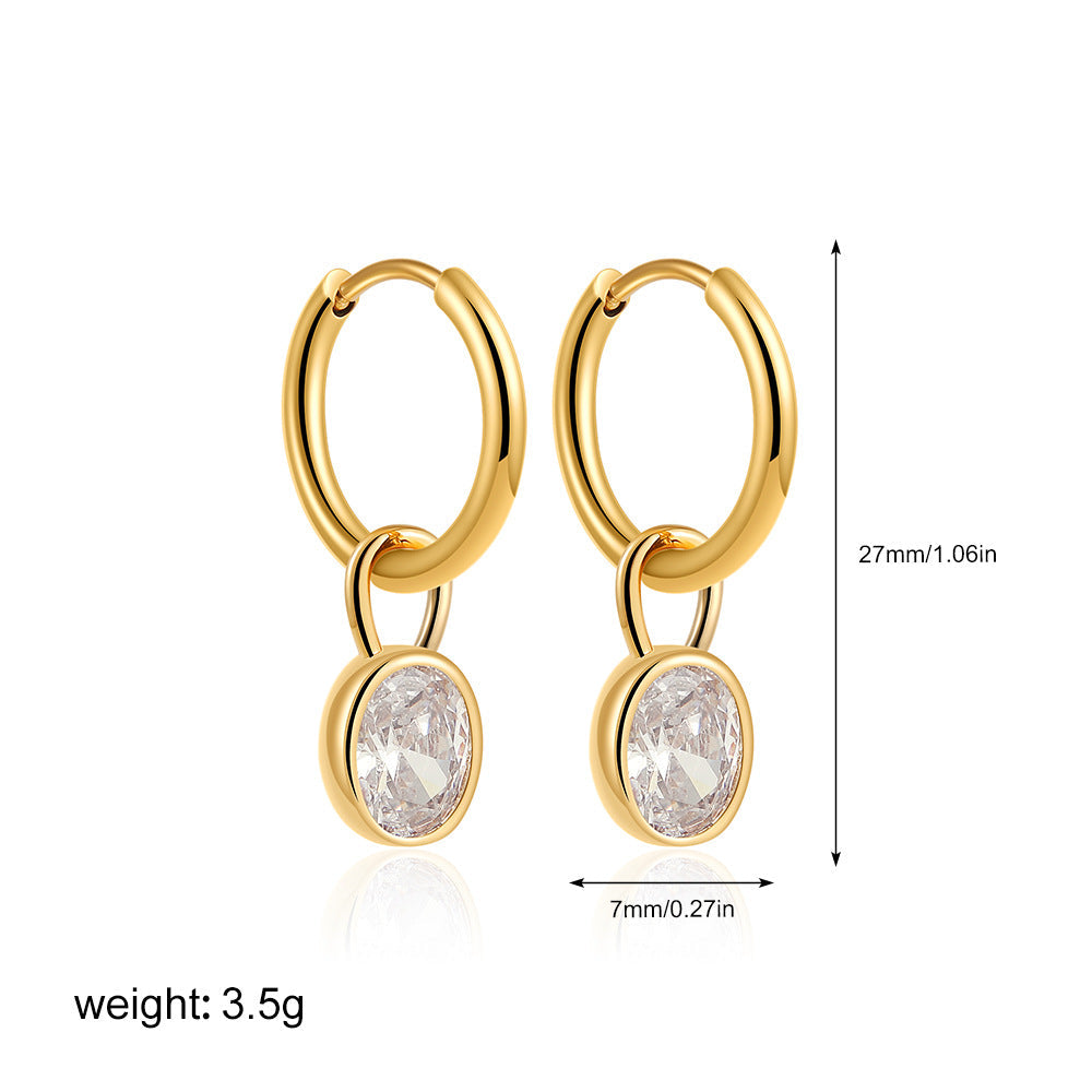 Elara™ | Classic Gold Round Crystal Earrings