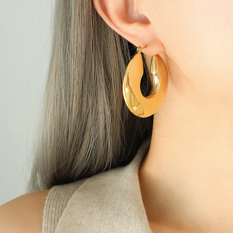 18k Gold Circle Hoop Earrings