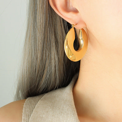 18k Gold Circle Hoop Earrings