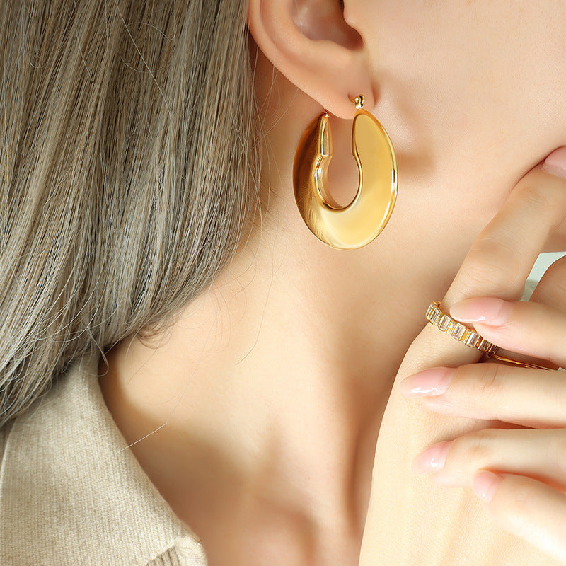 18k Gold Circle Hoop Earrings