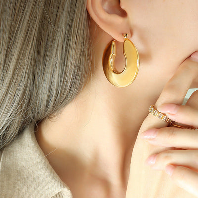 18k Gold Circle Hoop Earrings