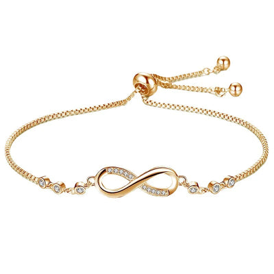 Audrey | Adjustable Silver Infinity Bangle