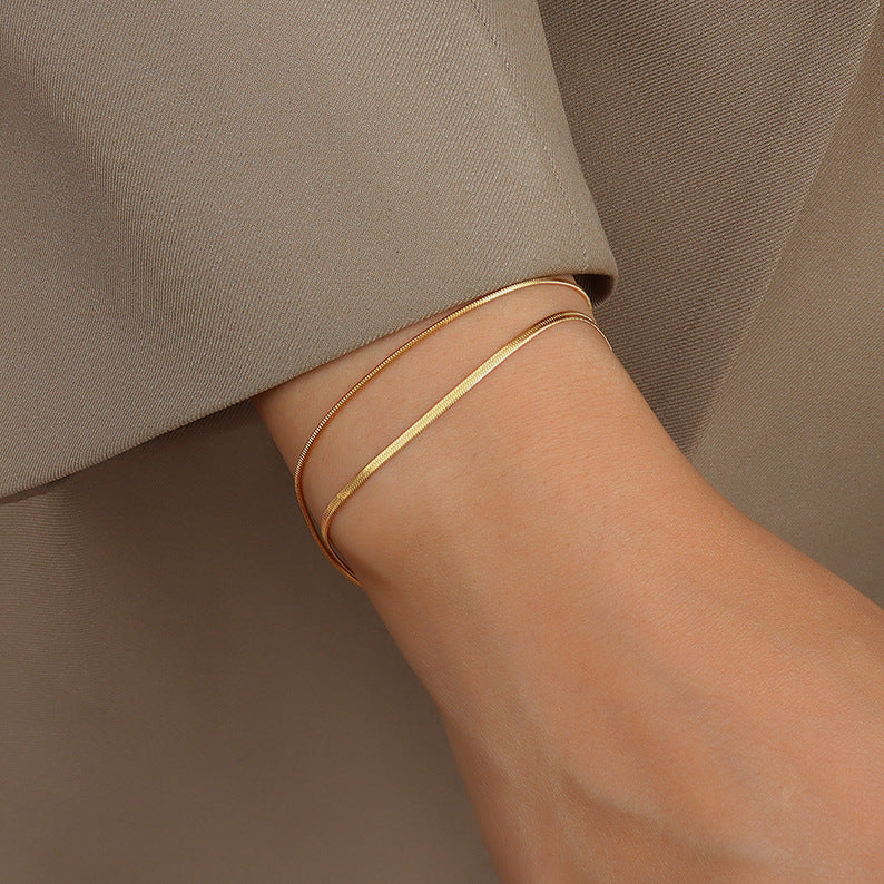 Timeless Double Gold Bracelet | 18k Gold