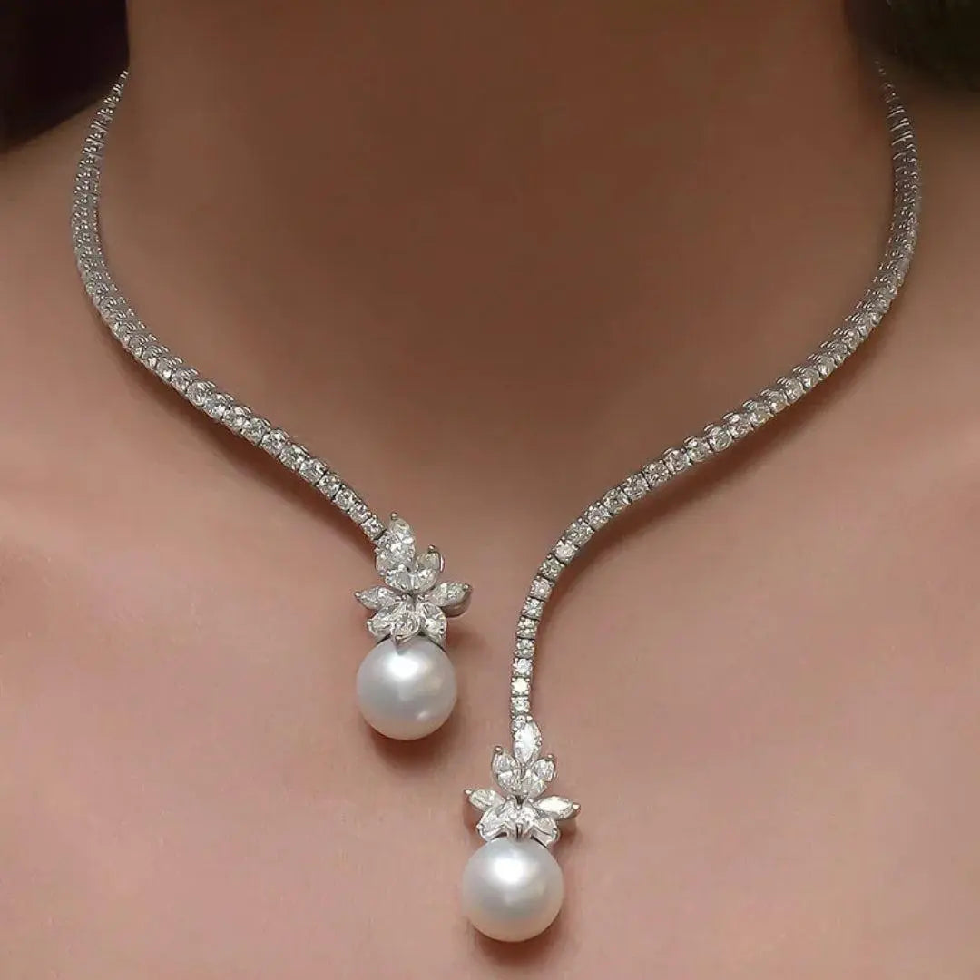 Sterling Silver Pearl Necklace with Elegant Shine