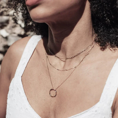 Circa™ | Three Row Gold Open Circle Necklace