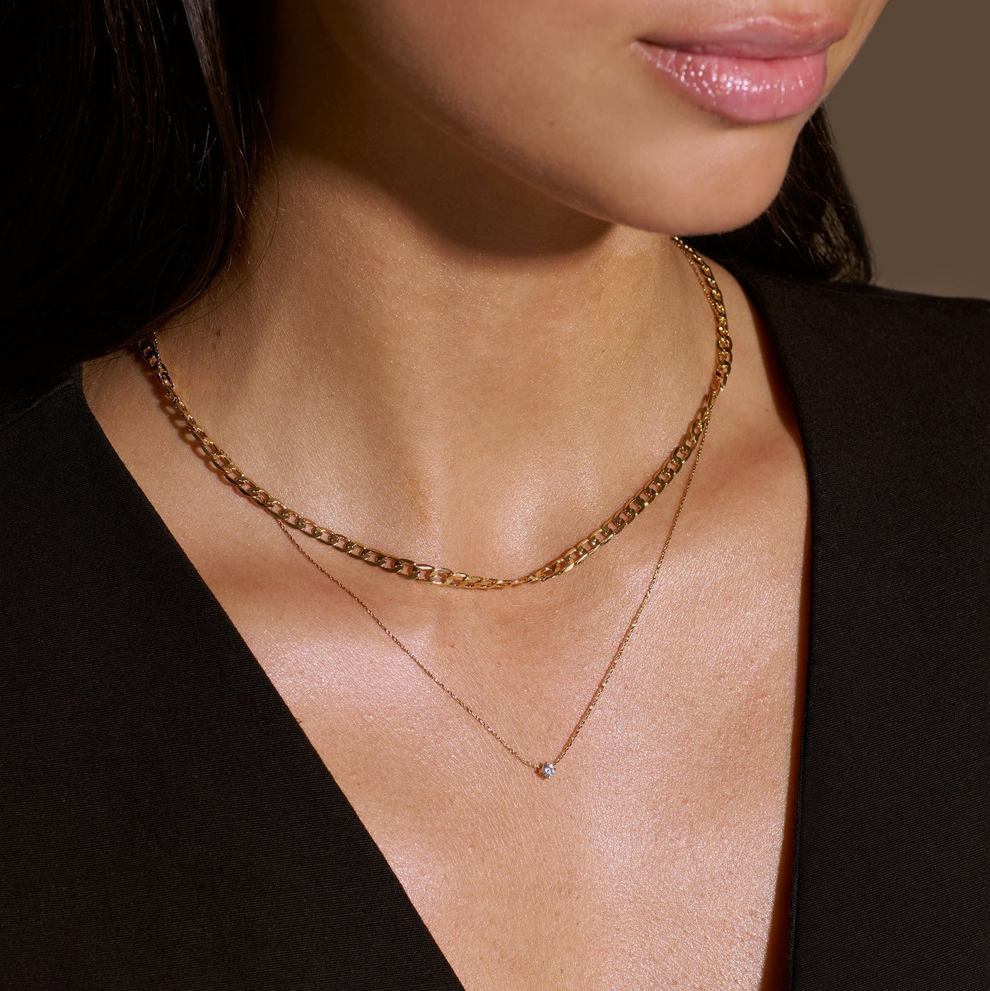 Vero™ | Gold Curb Chain Necklace with Flat Links