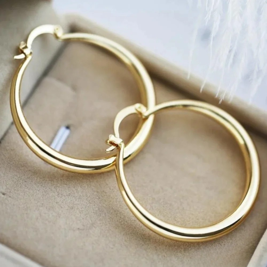 HoopLuxe™ | Oversized Gold Hoop Earrings