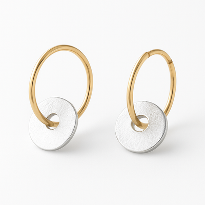 Gilded™ | Women's Gold-Plated Hoop Earrings & Silver Accents