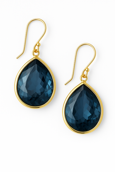 Sophie™ | Retro Blue Crystal Dangle Earrings