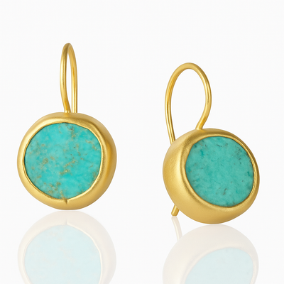 Amelie™ | Gold Earrings Featuring Turquoise Gemstone