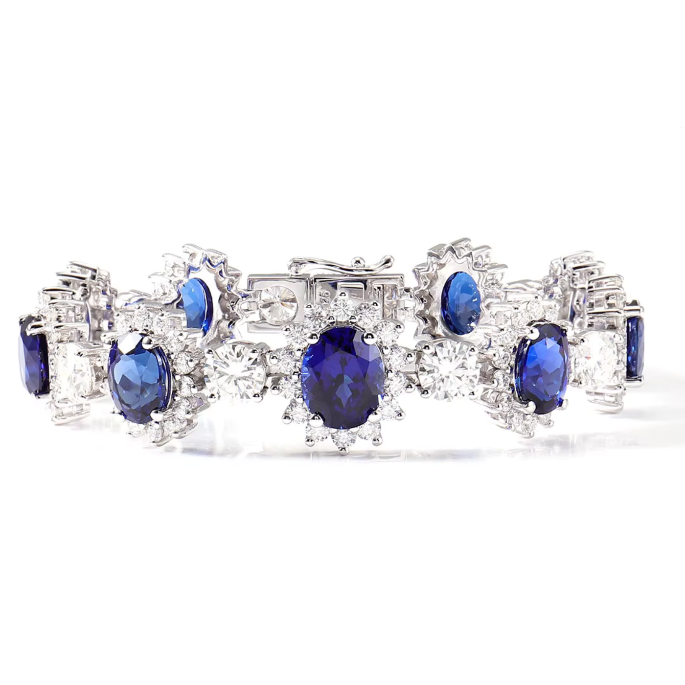 Oval Blue Sapphire Tennis Bracelet