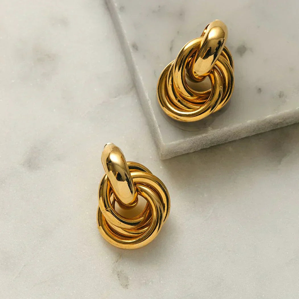 Interlock™ | Bold Gold Statement Earrings