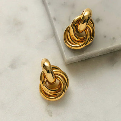 Interlock™ | Bold Gold Statement Earrings