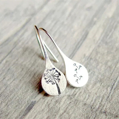 Auric™ | Retro Silver Floral Earrings