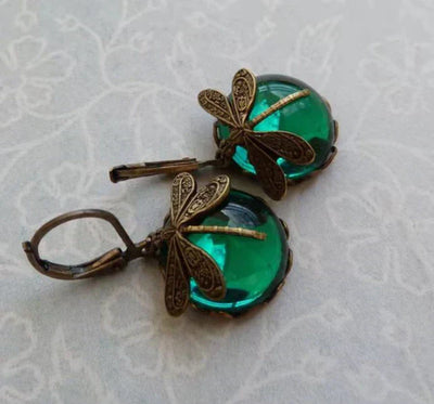 Elowen™ | Vintage-Inspired Crystal Dragonfly Earrings