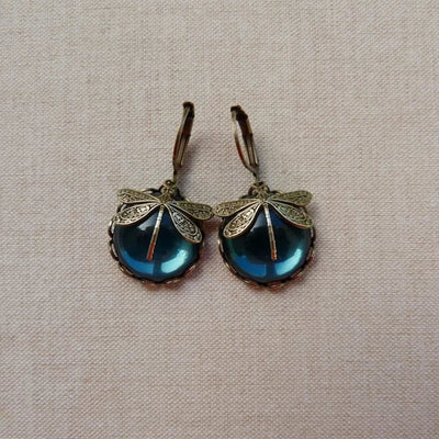 Vintage-Inspired Gold Dragonfly Earrings