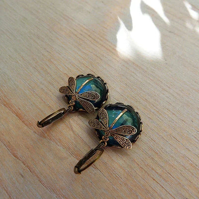Vintage-Inspired Gold Dragonfly Earrings