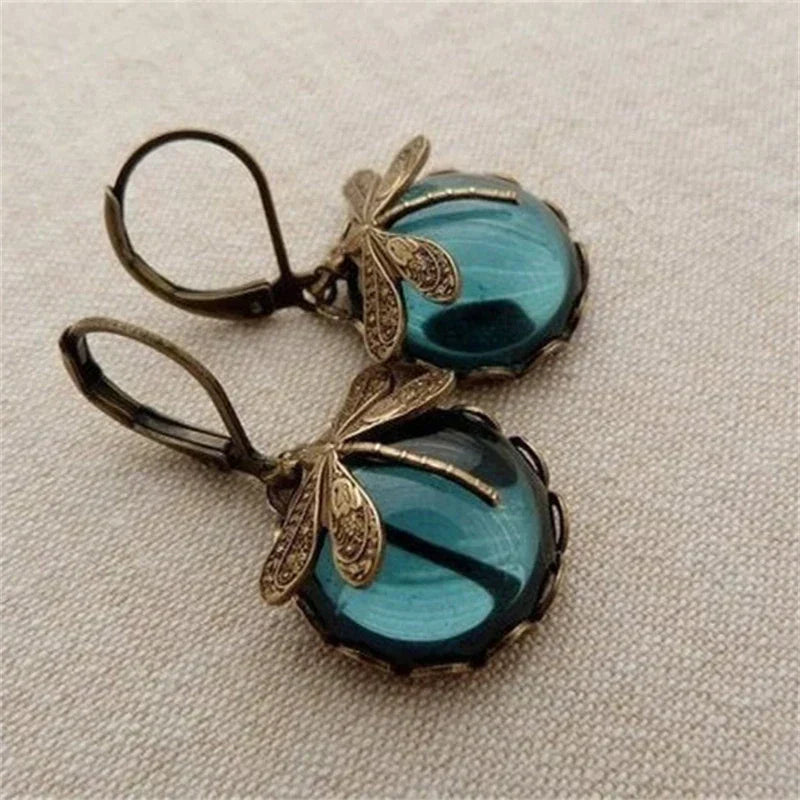 Elowen™ | Vintage-Inspired Crystal Dragonfly Earrings