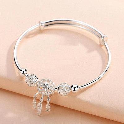 Adjustable Dreamcatcher Bracelet in 925 Silver