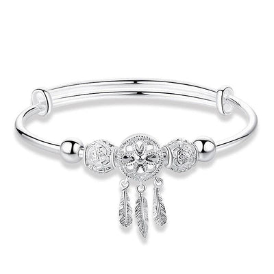 Adjustable Dreamcatcher Bracelet in 925 Silver