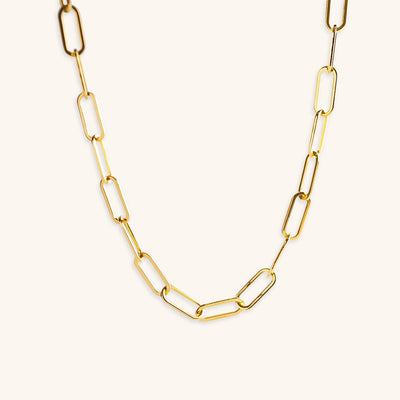Ria 18k Gold Necklace with Clip Accents
