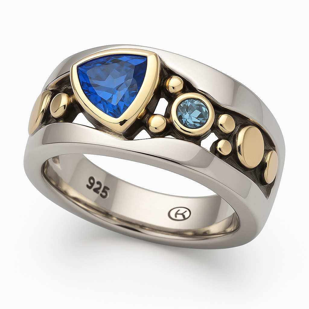 Elli™ - Retro Blue Crystal Ring