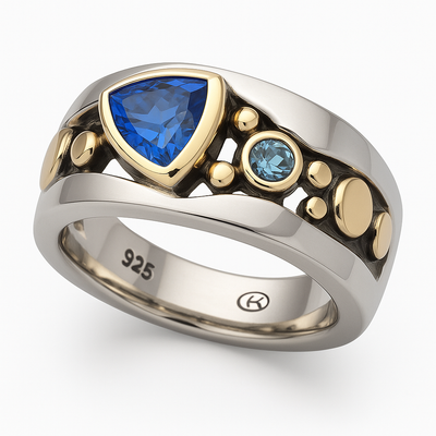 Elli™ - Retro Blue Crystal Ring