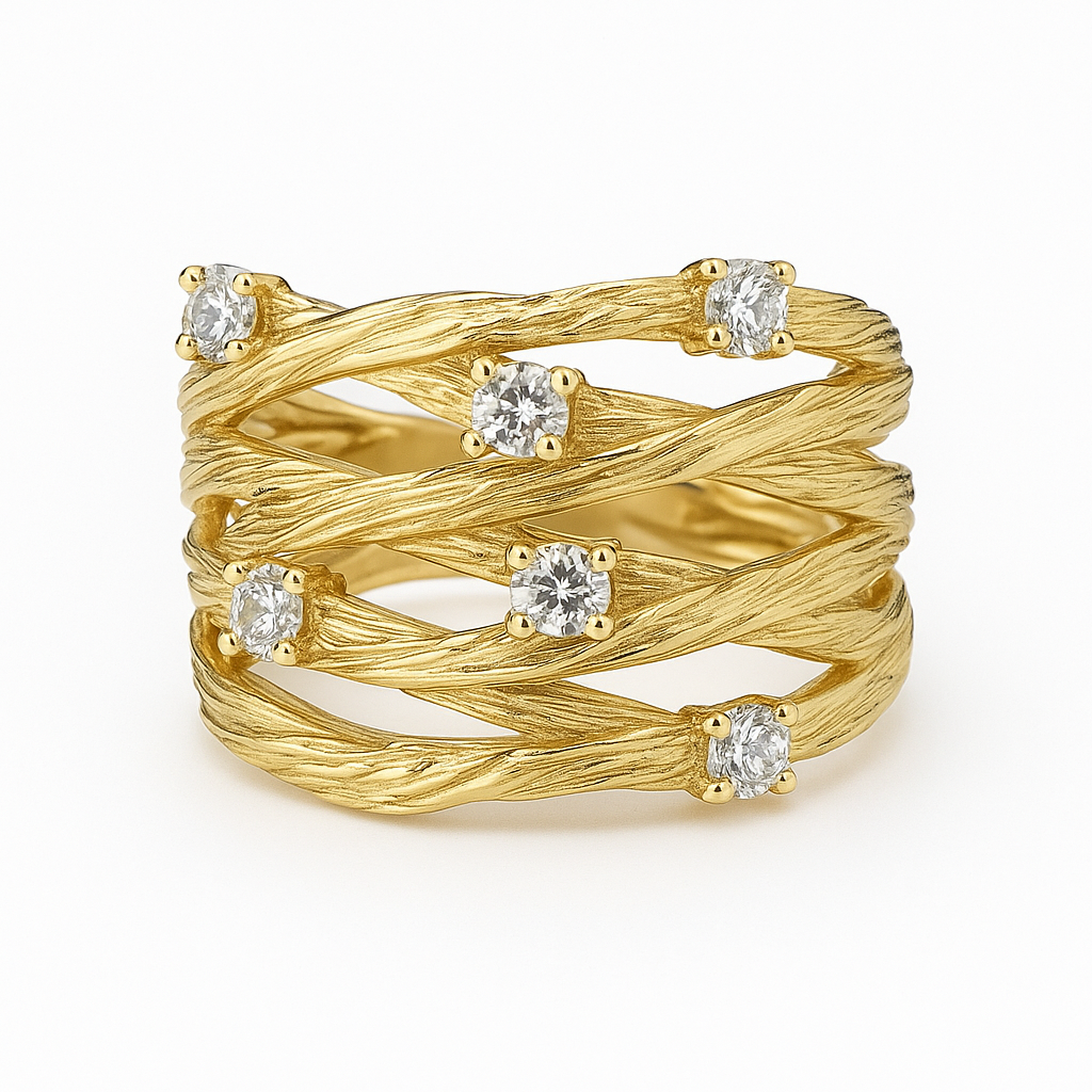 Vintage™ | Women's Gold Ring with Crystal Accents