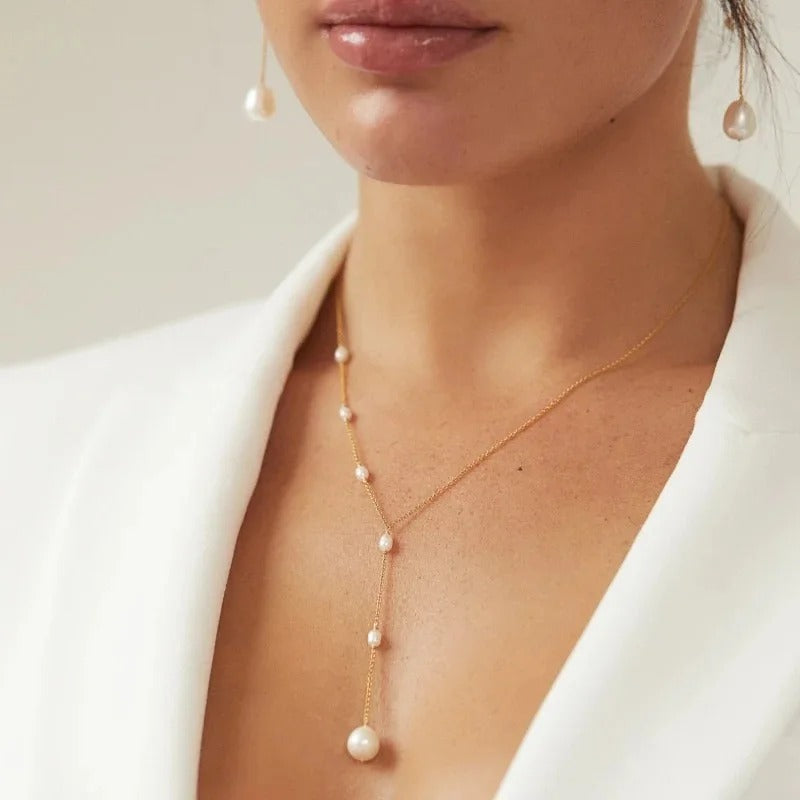 Evelina™ | Women's Classic Vintage Pearl Pendant Necklace