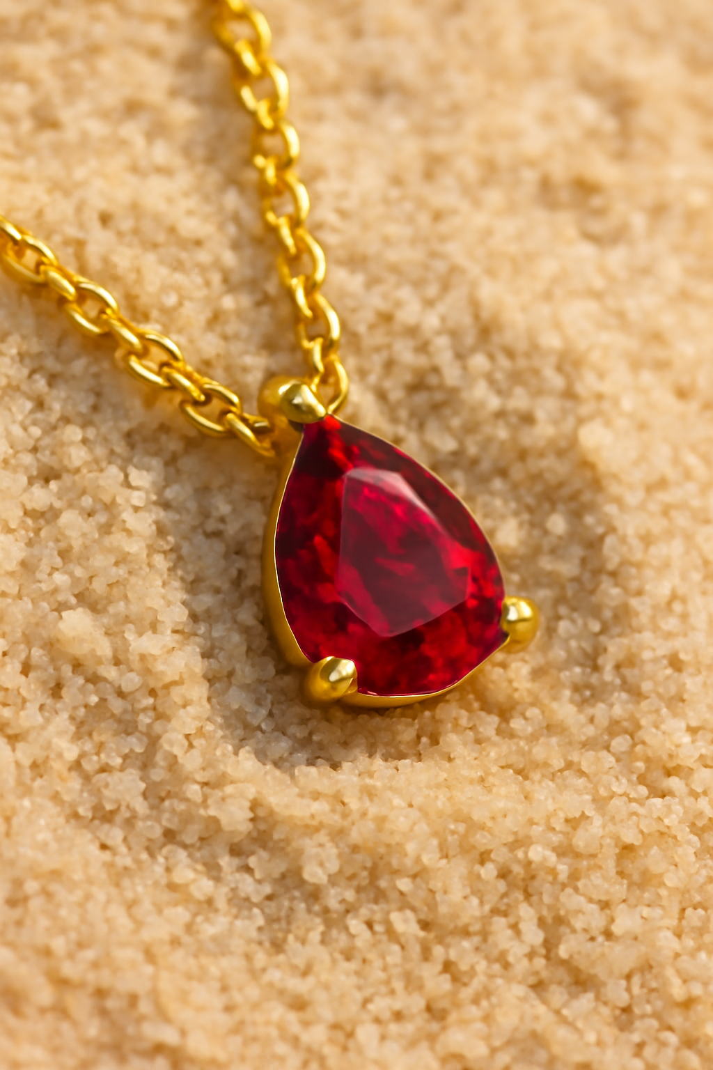 Teardrop-Shaped Birthstone Pendant Necklace