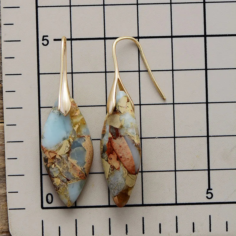 Teardrop Earrings Made with Natural Stone