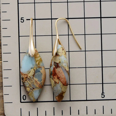 Teardrop Earrings Made with Natural Stone