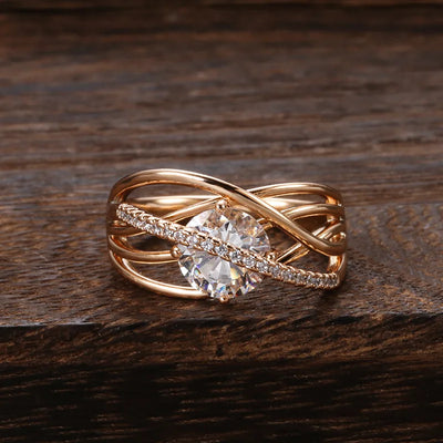 Haven | Geometric Zircon Ring in 18K Gold