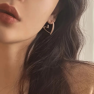 Elegant Heart-Shaped Stainless Steel Earrings