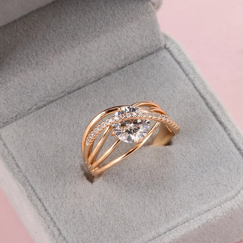 Haven | Geometric Zircon Ring in 18K Gold