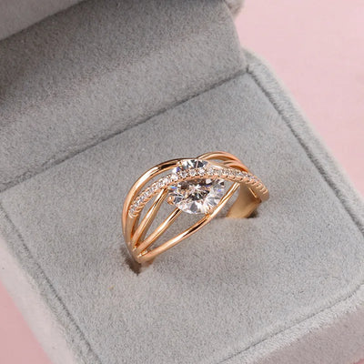 Haven | Geometric Zircon Ring in 18K Gold